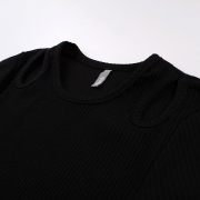 Лонгслів для дівчинки ФТ46 трикотаж-рубчик Бембі YX0-чорний - Фото №4