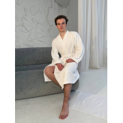 Халат махровий унісекс Kimono Levita SoundSleep білий 400г Туреччина - Фото №13