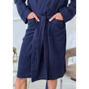 Чоловічий халат Estet M51 муслін Cosy темно-синій - Фото №5