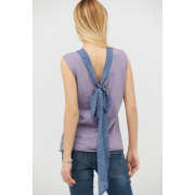 Женский топ с шифоном Прованс темно-сиреневый - Фото №3