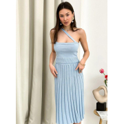 Топ жіночий в'язаний з косими лямками Joy Art Knit небесний - Фото №3