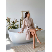 Халат жіночий вафельний довгий 122 Cosy бежевий - Фото №10