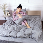 Постільна білизна 30-0010 Light Gray сатин-страйп MirSon - Фото №3