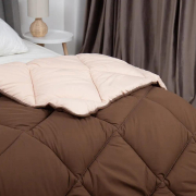 Ковдра зимова антиалергенна Alaska microfiber ТЕП коричневий комбінований - Фото №4