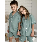 Дитячі муслінові піжамні шорти Viva Cosy евкаліпт VIMUЕ5200 - Фото №3