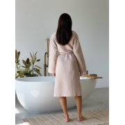 Халат жіночий вафельний довгий 122 Cosy бежевий - Фото №4