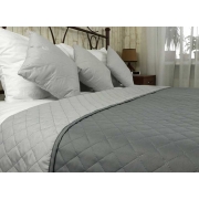 Покривало двостороннє декоративне Ромб сіре - Фото №3