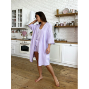 Комплект жіночий мусліновий з піжами та халату M12+P Cosy лаванда - Фото №12