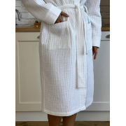 Жіночий довгий вафельний халат P-120 Cosy білий - Фото №6