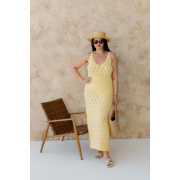 Сукня в'язана довга ажурна Art Knit жовта - Фото №4