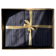 Комплект постільної білизни Stripe Sense Dark Blue SoundSleep сатин-страйп Туреччина темно-синій - Фото №14