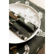 Новорічний чохол для столових приборів Шапочки на зеленому Прованс - Фото №4