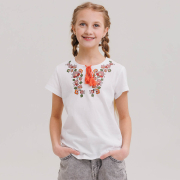 Футболка в етно стилі для дівчаток Бембі ФБ962 біла - Фото №6