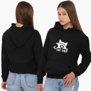 Худи женский Енот Тащит MobiPrint 8921-2049 черный - Фото №4