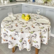 Скатертина з водовідштовхувальним покриттям кругла Limaso Julia - Фото №4