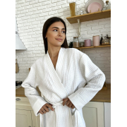 Халат жіночий вафельний довгий Cosy 120 білий - Фото №7