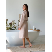 Халат жіночий вафельний довгий 122 Cosy бежевий - Фото №5