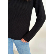 Джемпер в'язаний Cotton Art Knit чорний - Фото №7