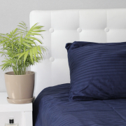 Комплект постільної білизни Stripe Sense Dark Blue SoundSleep сатин-страйп Туреччина темно-синій - Фото №19