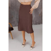 Спідниця-плісе в'язана міді Art Knit шоколад - Фото №6