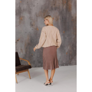 Спідниця-плісе в'язана міді Art Knit тауп - Фото №6