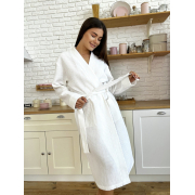 Халат жіночий вафельний довгий Cosy 120 білий - Фото №6