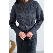 Ремінь жіночий шкіряний Art Knit сірий - Фото №5