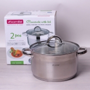 Каструля з кришкою Kamille 6.5л з нержавіючої сталі 5624S - Фото №6