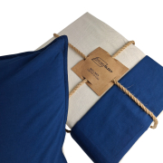 Комплект постільної білизни SoundSleep Stonewash Doble Dark Blue Milk синьо-молочний - Фото №4
