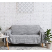 В'язаний плед Глорія коси Сірий Прованс - Фото №3