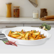 Противень овальный керамический 45.5см Maestro MR11742-42 белый - Фото №3