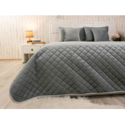 Покривало декоративне двостороннє Velour Dark grey Ромб Руно - Фото №4