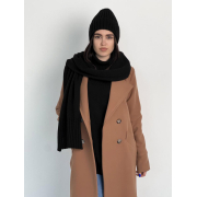 Шарф в'язаний теплий Wool Art Knit чорний - Фото №3