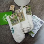 Шкарпетки конопляні літні високі Ukono молочно-білі - Фото №4