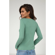 Лонгслів жіночий базовий 23129 German Volf зелений - Фото №4