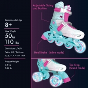 Роликові ковзани 30-33 Combo Skates Neon NT09T4 бірюзові - Фото №4