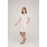 Сукня коротка Linen SoundSleep біла - Фото №15