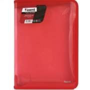 Папка об'ємна на блискавці Axent A4, прозора червона 1801-24-A - Фото №3