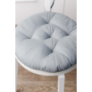 Кругла подушка на стілець Фібра Прованс сіра 041699 - Фото №3