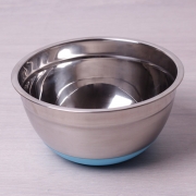 Миска Kamille 20х10см з нержавіючої сталі c антискользящим дном 4347 - Фото №3