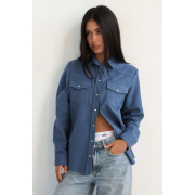 Сорочка жіноча фланелева 24026 German Volf синій - Фото №5