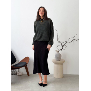 Спідниця міді Loren Art Knit чорна - Фото №3