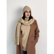 Шарф в'язаний теплий Wool Art Knit бежевий - Фото №3