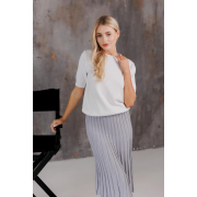 Спідниця-плісе в'язана міді Art Knit сіра - Фото №5