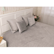 Покривало декоративне двостороннє Velour Grey Ромб Руно - Фото №3