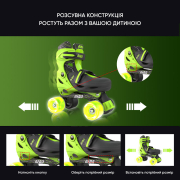 Роликові ковзани 34-37 Сombo Neon NT10G4 салатові - Фото №8