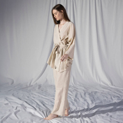 Сорочка-кімоно лляна Serli uzun kollu kimono ekru Penelope молочний - Фото №3