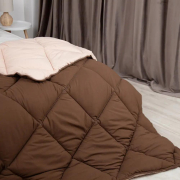 Ковдра зимова антиалергенна Alaska microfiber ТЕП коричневий комбінований - Фото №3