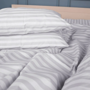 Постельное белье 17-0600 Stripe White Gray ranforce-elite MirSon - Фото №3