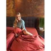 Комплект постільної білизни SoundSleep Stonewash orange цегляний - Фото №11